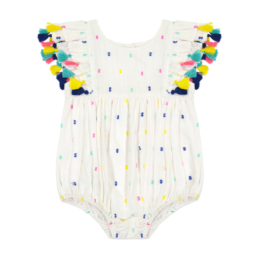 Anna Baby Romper Confetti Swiss Dot