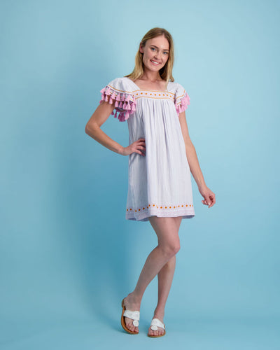 Women's Mini Sandrine Dress Lavender Stripe