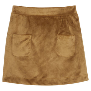 Brown Faux Suede Mini Skort