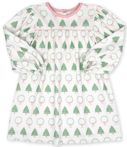 Pensacola Pink Oh Christmas Tree Mother May I Long Sleeve Dress