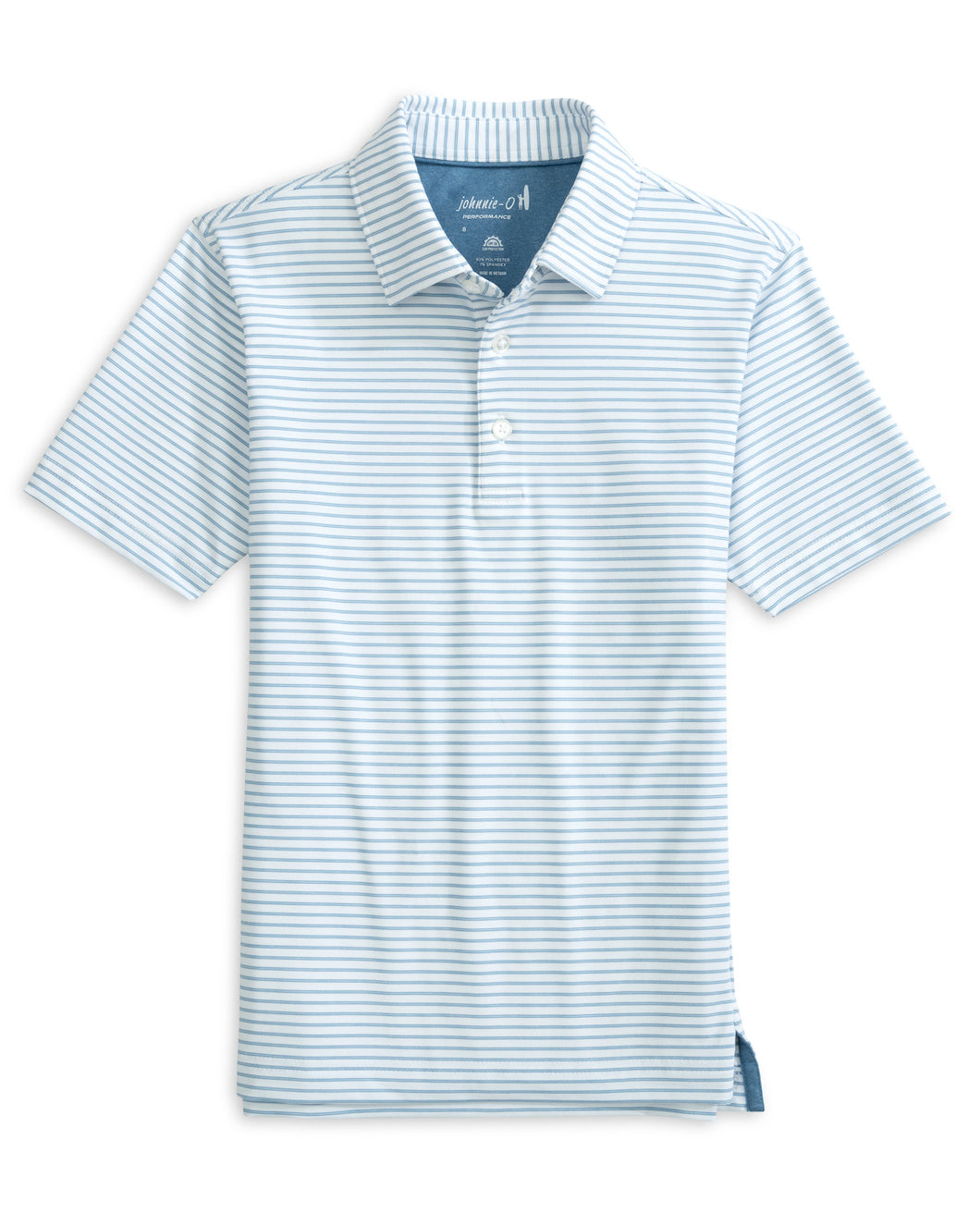 Michael Striped White Jersey Performance Polo