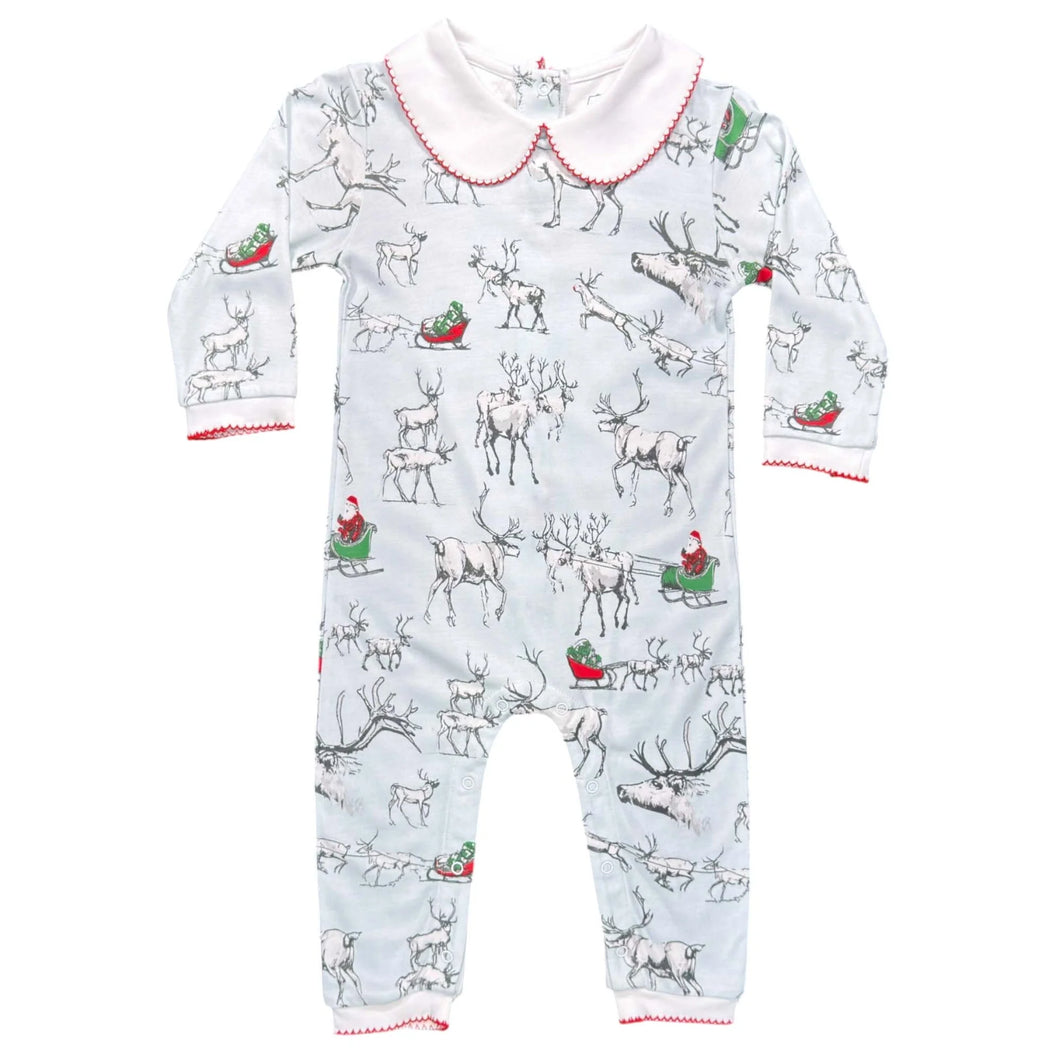 Reindeer in Training- Boys Footless Playsuit with Peter Pan Collar