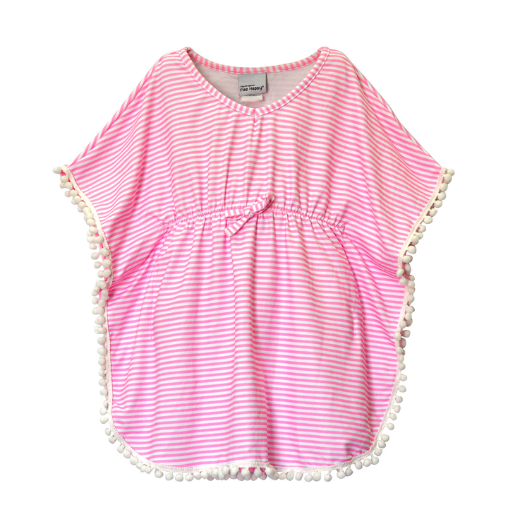 Sweet Pink Stripe UPF 50+ Kaia Beach Swim Cover-Up