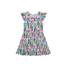 Load image into Gallery viewer, Irina- Ruffled Cap Sleeve Twirl Dress