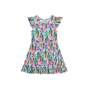 Irina- Ruffled Cap Sleeve Twirl Dress