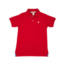 Load image into Gallery viewer, Prim and Proper Polo Short Sleeve Pima Richmond Red with Worth Avenue White