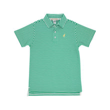 Load image into Gallery viewer, Prim and Proper Polo Short Sleeve Kiawah Kelly Green Stripe/Bellport Yellow