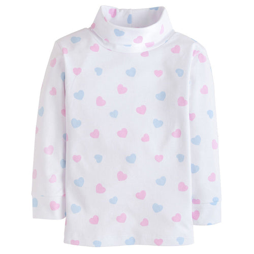 Hearts Printed Turtleneck