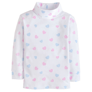 Hearts Printed Turtleneck