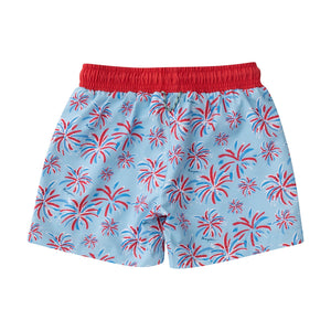 Fireworks Print Boogie Board Swim Trunks