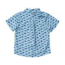 Load image into Gallery viewer, Fish Print on Clear Sky Blue Short Sleeve Fishing Shirt