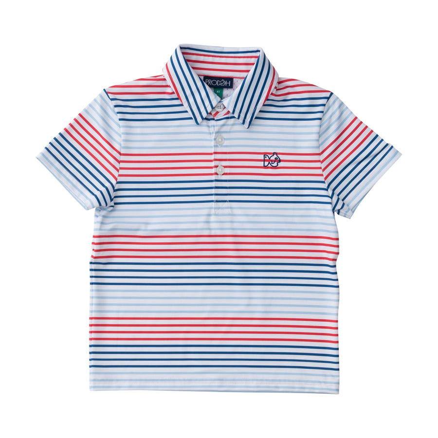 Americana Stripe Short Sleeve Pro Performance Polo