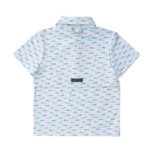 Load image into Gallery viewer, Fish Print on White Short Sleeve Pro Performance Polo