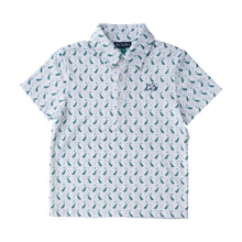 Load image into Gallery viewer, Golf Print on White Short Sleeve Pro Performance Polo