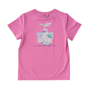 Girls Fuchsia Pink Beach Lifeguard Pro Performance Short Sleeve Fishing T-shirt