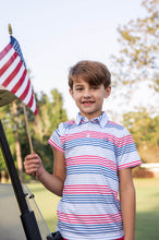 Load image into Gallery viewer, Americana Stripe Short Sleeve Pro Performance Polo