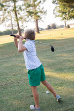 Load image into Gallery viewer, Golf Print on White Short Sleeve Pro Performance Polo