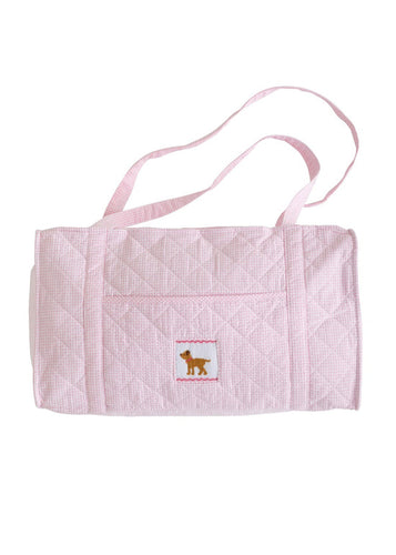 Quilted Luggage Duffle Pink Girl Lab