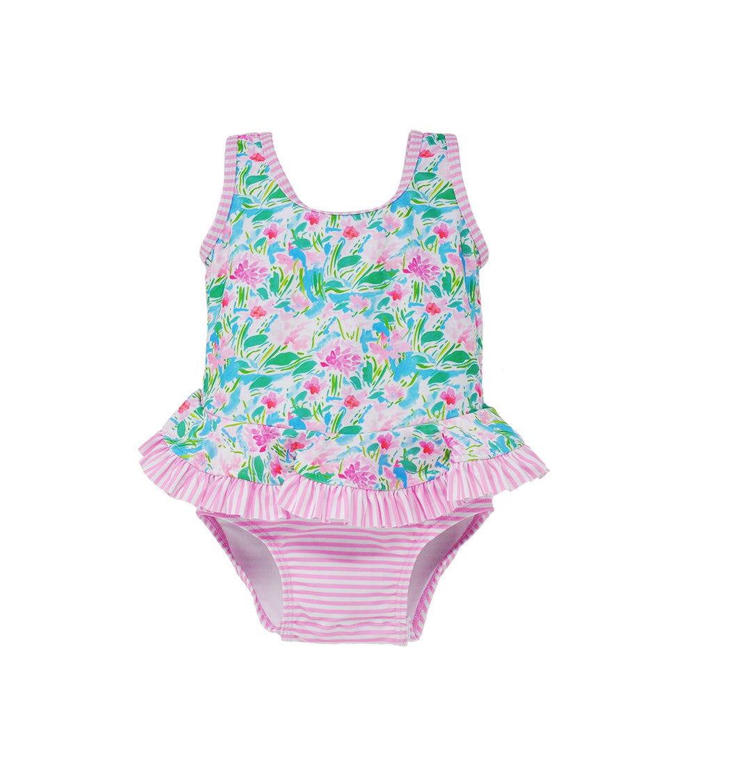 Lotus & Lilies UPF 50+ Stella Infant Ruffle Swimsuit