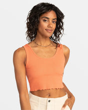 Load image into Gallery viewer, Keep It Wavy Printed Ribbed Tank Top Apricot Brandy