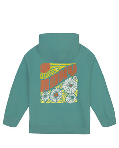 Mineral Blue Block Floral Oversized Hoodie