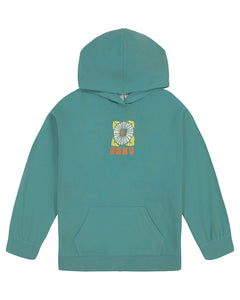 Mineral Blue Block Floral Oversized Hoodie