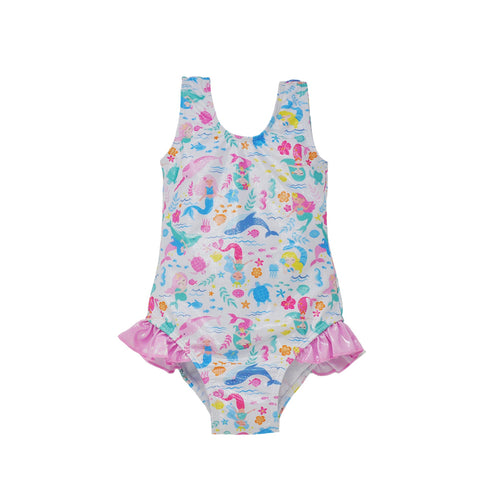 Mermaid Friends UPF 50+ Delaney Hip Ruffle Swimsuit