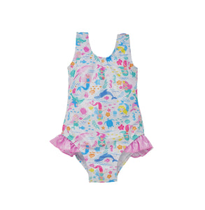 Mermaid Friends UPF 50+ Delaney Hip Ruffle Swimsuit