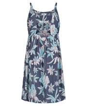 Load image into Gallery viewer, Girls Hibiscus Hype Vintage Indigo Dress