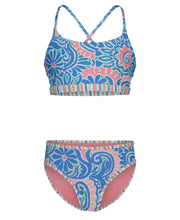 Load image into Gallery viewer, Girls Cascais Reversible  Silver Lake Blue Bikini Set