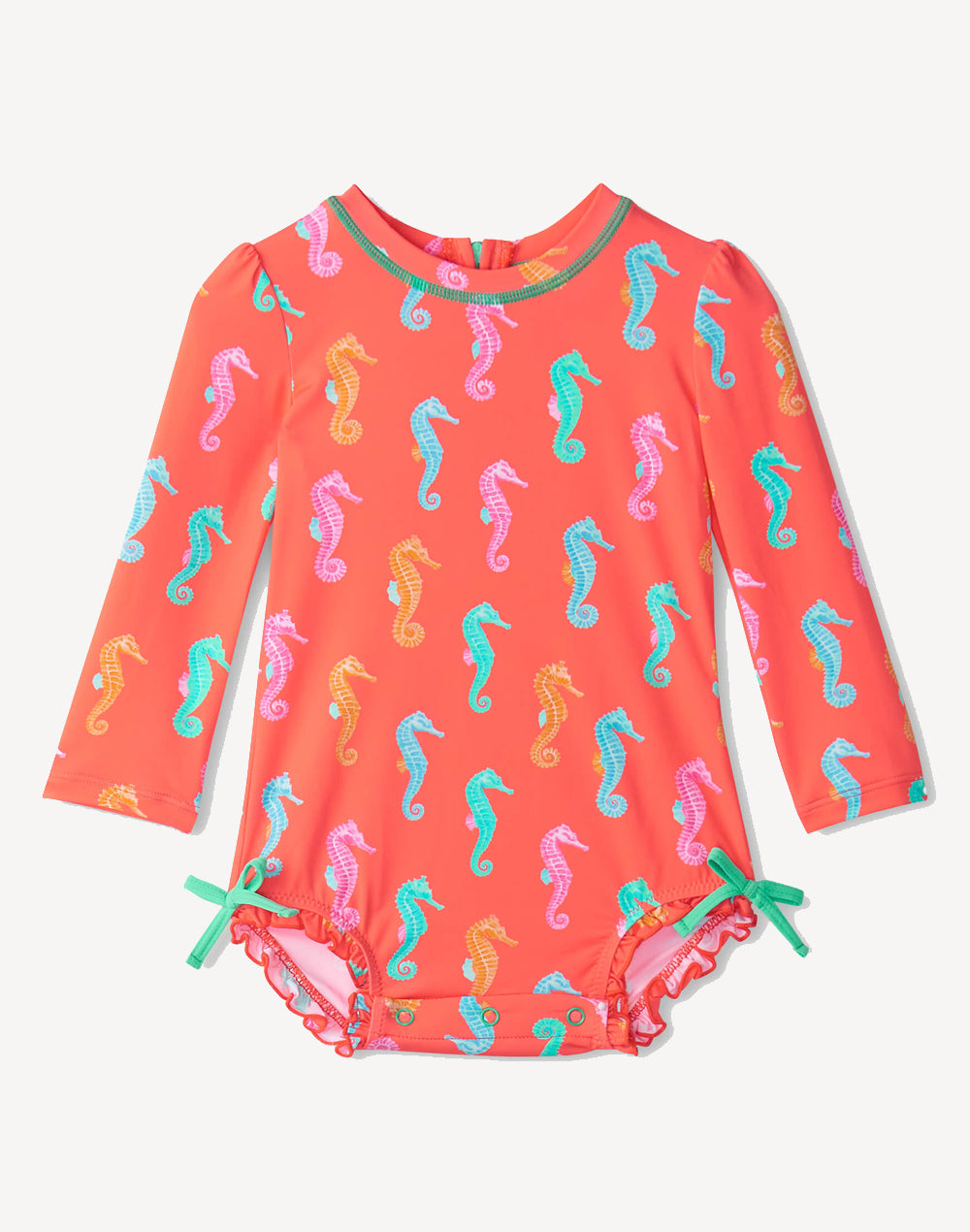 Painted Sea Horse Baby Rashguard Swimsuit