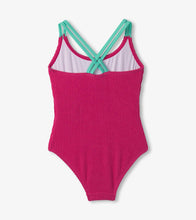 Load image into Gallery viewer, Fuchsia Purple Cross Strap Swimsuit