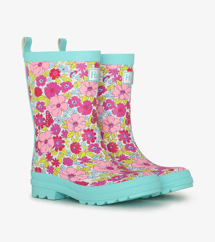 Groovy Flowers Matte Rain Boots