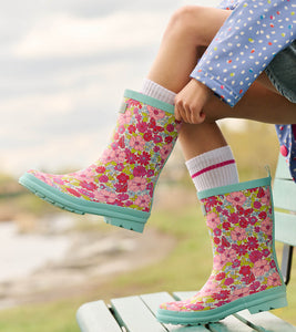 Groovy Flowers Matte Rain Boots