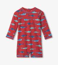 Load image into Gallery viewer, Hungry Sharks One-Piece Rashguard