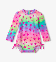 Load image into Gallery viewer, Kaleidoscope Hearts Rashguard Swimsuit