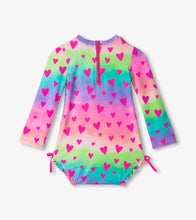 Load image into Gallery viewer, Kaleidoscope Hearts Rashguard Swimsuit