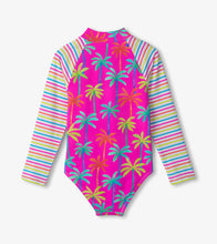 Load image into Gallery viewer, Painted Palms Long Sleeve Rashguard Swimsuit