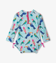 Load image into Gallery viewer, Tropical Birds Rashguard Swimsuit