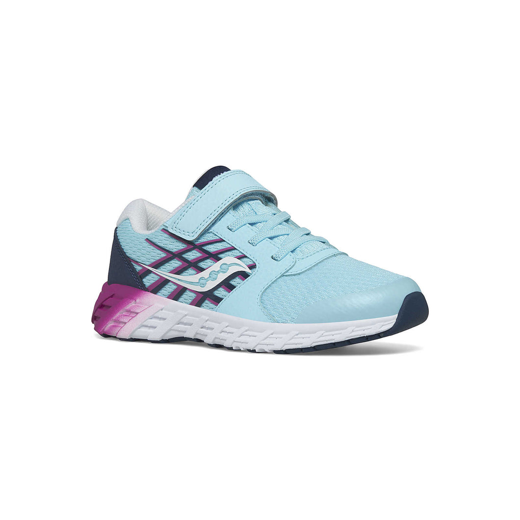 Saucony Big Kid's Wind 2.0 A/C Blue & Pink Sneakers