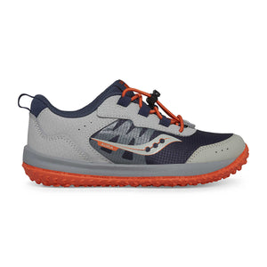 Saucony Aura KDZ Grey Orange Navy Sneakers