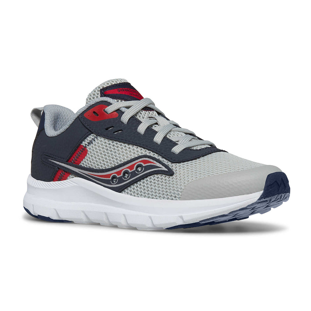 Saucony Axon KDZ Lace Grey Navy Red