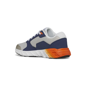 Saucony Big Kid's Wind 2.0 Lace Up Grey Navy & Orange Sneakers