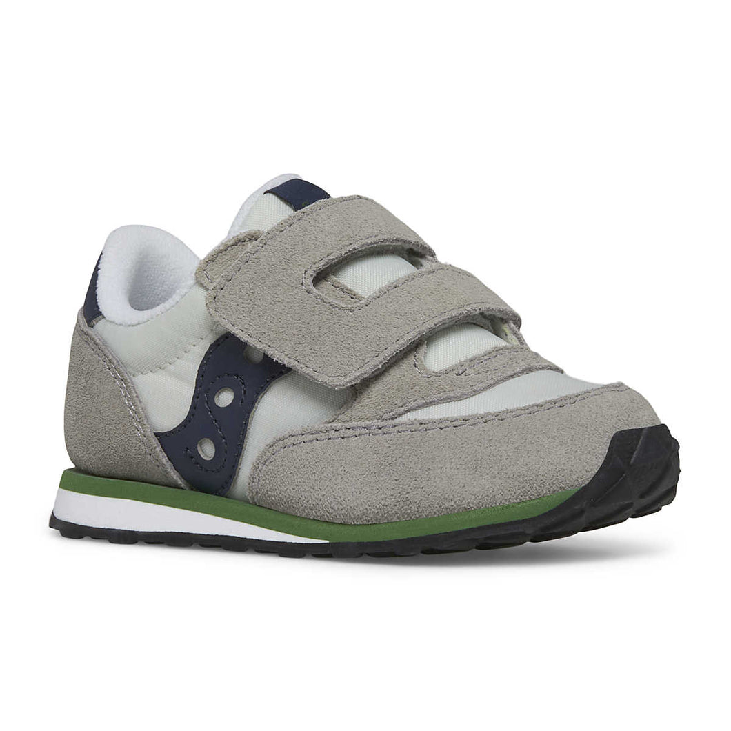 Saucony Baby Jazz Hook & Loop Grey Navy Green Sneakers