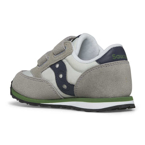 Saucony Baby Jazz Hook & Loop Grey Navy Green Sneakers