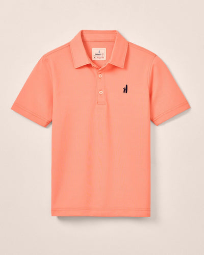 Madras Fairway Orange Performance Mesh Jr. Polo