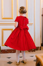 Load image into Gallery viewer, Stella Red Corduroy Short Sleeve Smocked Dress