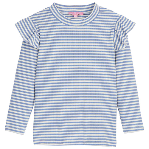 Sadie Top French Blue Sparkle Stripes