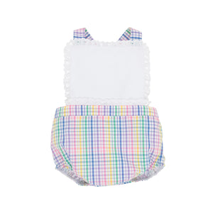 Sally Sunsuit Colored Pens Plaid With Worth Avenue White