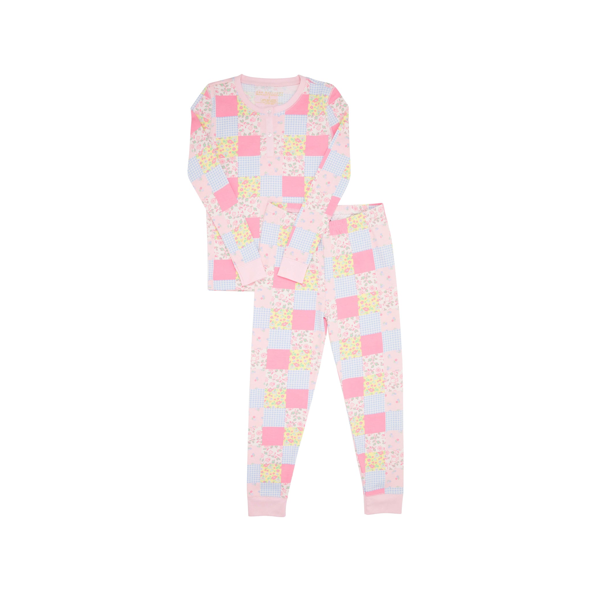 Sara Pajama Set in Light Pink Gingham